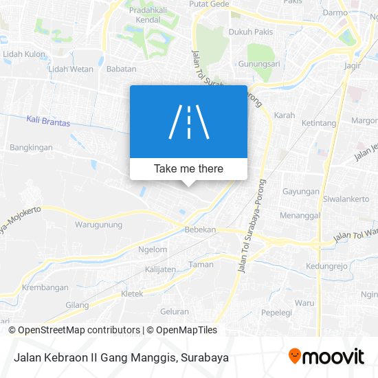 Jalan Kebraon II Gang Manggis map