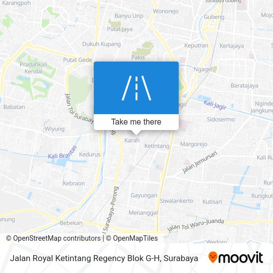 Jalan Royal Ketintang Regency Blok G-H map