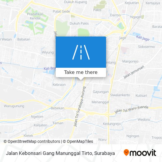 Jalan Kebonsari Gang Manunggal Tirto map