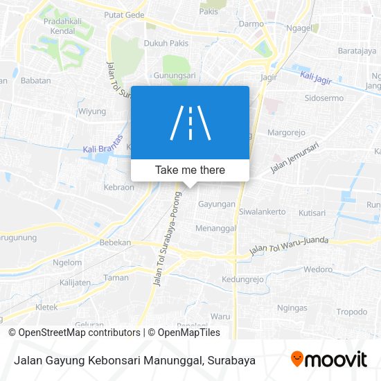 Jalan Gayung Kebonsari Manunggal map