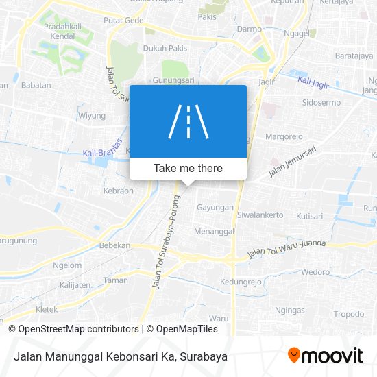 Jalan Manunggal Kebonsari Ka map