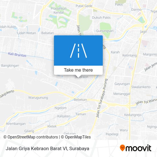 Jalan Griya Kebraon Barat VI map