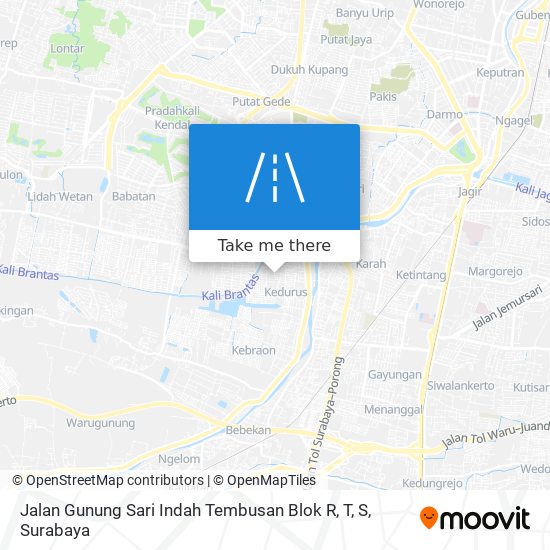 Jalan Gunung Sari Indah Tembusan Blok R, T, S map