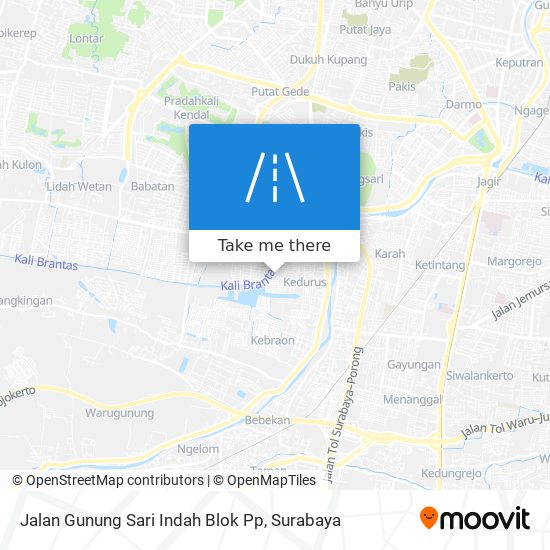 Jalan Gunung Sari Indah Blok Pp map