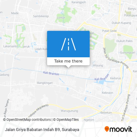 Jalan Griya Babatan Indah B9 map