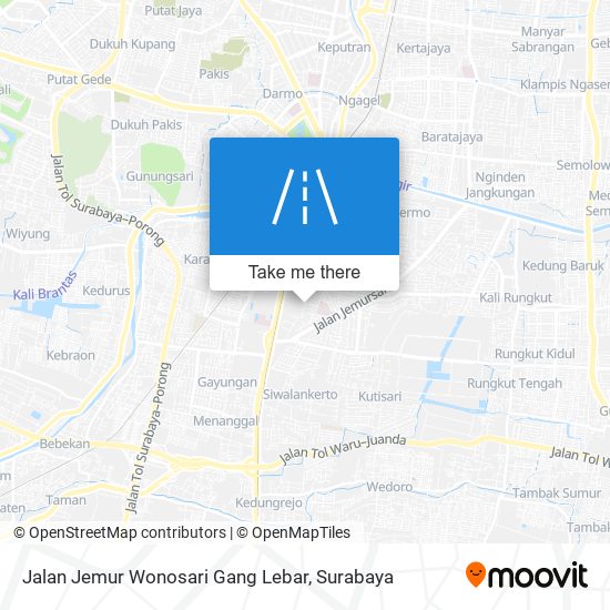 Jalan Jemur Wonosari Gang Lebar map