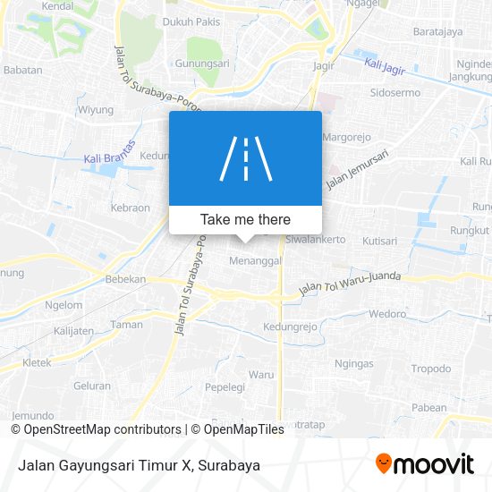 Jalan Gayungsari Timur X map