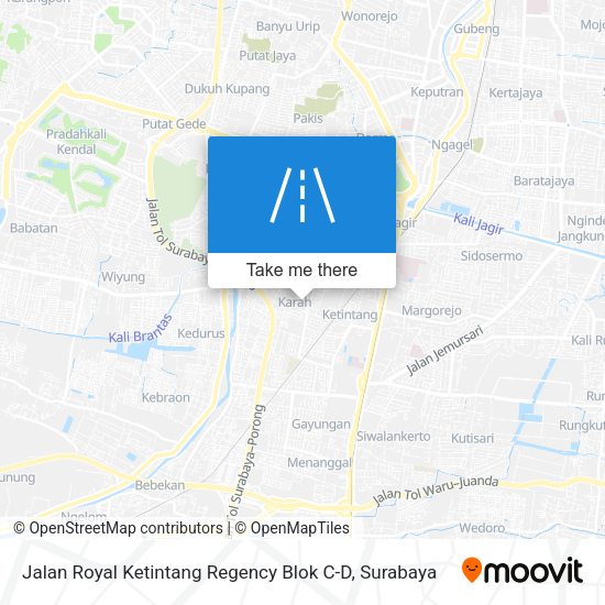 Jalan Royal Ketintang Regency Blok C-D map