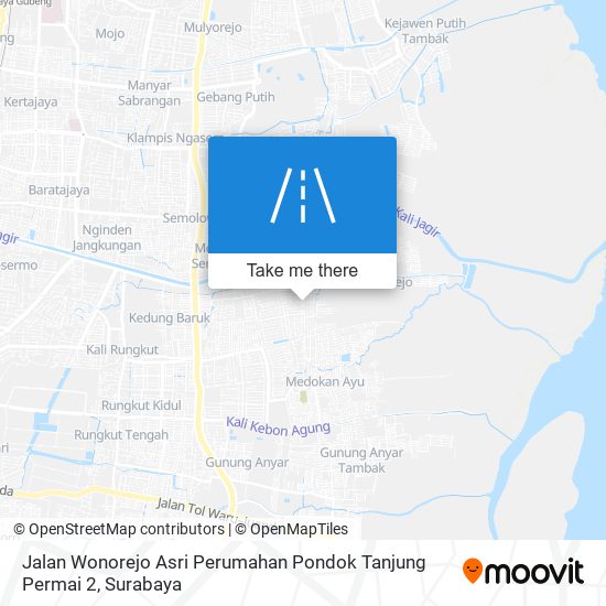 Jalan Wonorejo Asri Perumahan Pondok Tanjung Permai 2 map