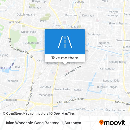 Jalan Wonocolo Gang Benteng II map