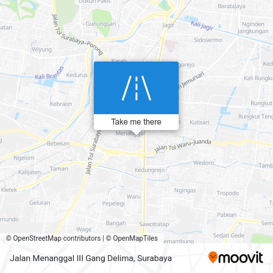 Jalan Menanggal III Gang Delima map