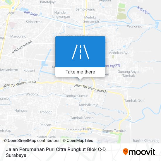 Jalan Perumahan Puri Citra Rungkut Blok C-D map