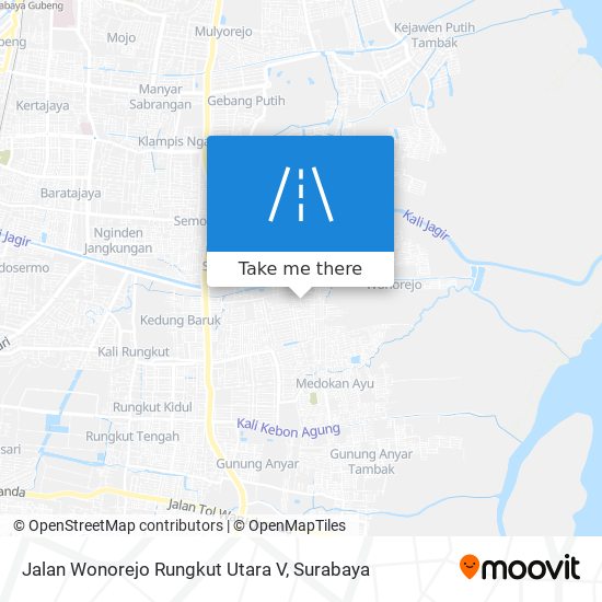 Jalan Wonorejo Rungkut Utara V map
