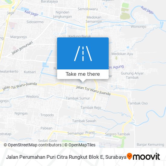 Jalan Perumahan Puri Citra Rungkut Blok E map