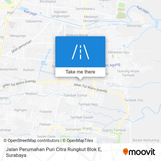 Jalan Perumahan Puri Citra Rungkut Blok E map