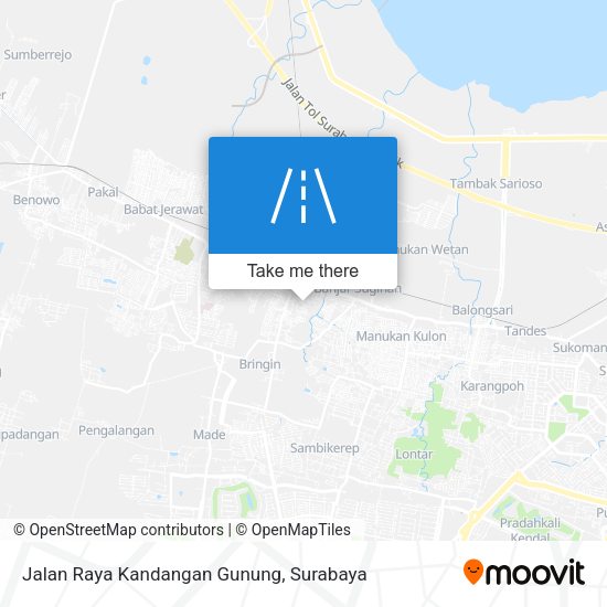 Jalan Raya Kandangan Gunung map