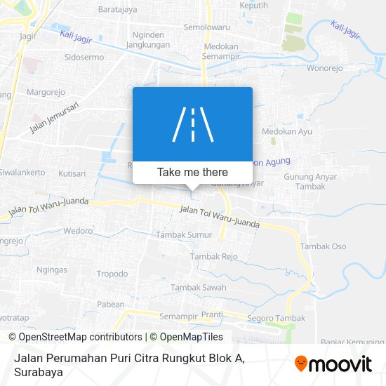 Jalan Perumahan Puri Citra Rungkut Blok A map