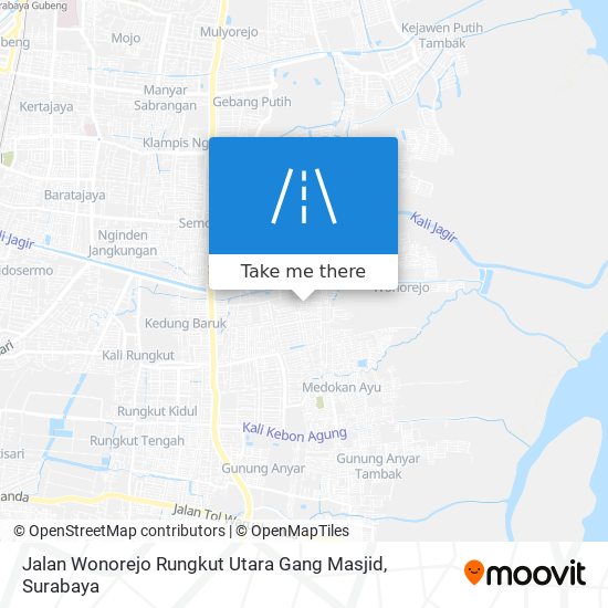 Jalan Wonorejo Rungkut Utara Gang Masjid map