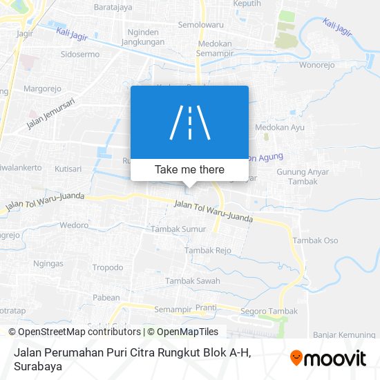 Jalan Perumahan Puri Citra Rungkut Blok A-H map