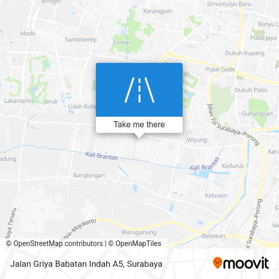 Jalan Griya Babatan Indah A5 map