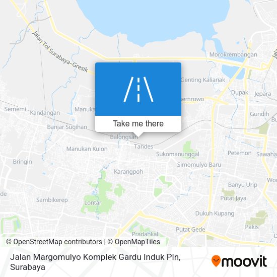 Jalan Margomulyo Komplek Gardu Induk Pln map