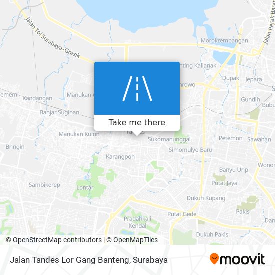 Jalan Tandes Lor Gang Banteng map