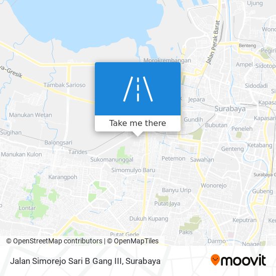 Jalan Simorejo Sari B Gang III map