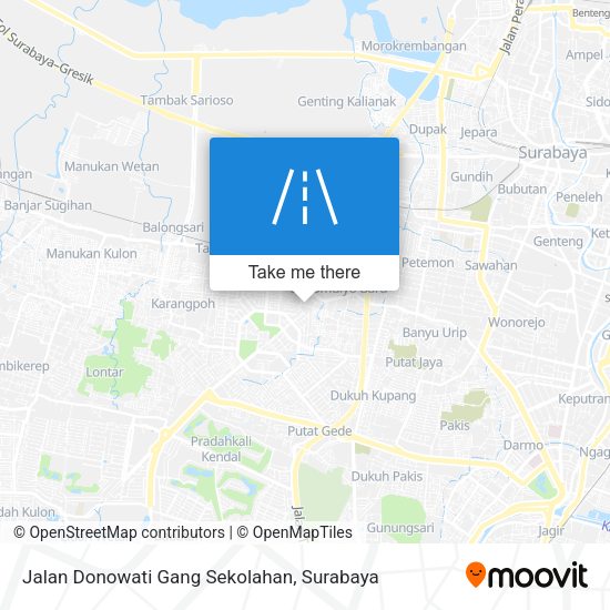 Jalan Donowati Gang Sekolahan map