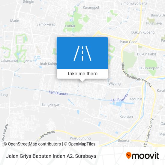 Jalan Griya Babatan Indah A2 map
