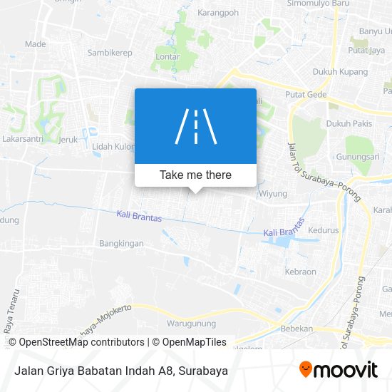 Jalan Griya Babatan Indah A8 map