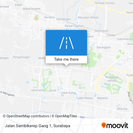 Jalan Sambikerep Gang 1 map