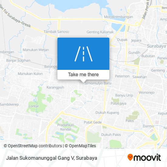 Jalan Sukomanunggal Gang V map