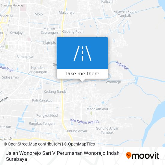 Jalan Wonorejo Sari V Perumahan Wonorejo Indah map