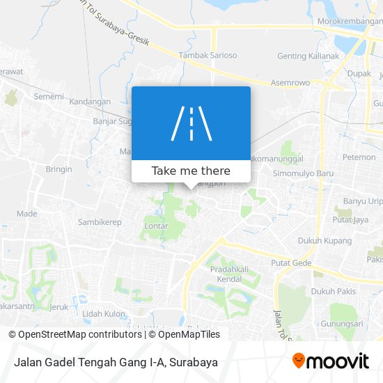Jalan Gadel Tengah Gang I-A map