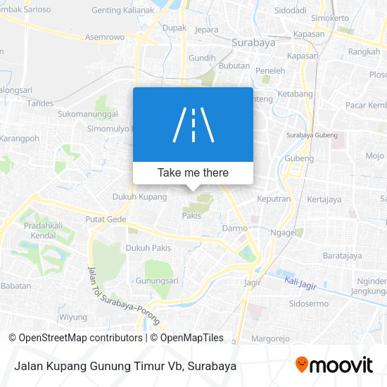 Jalan Kupang Gunung Timur Vb map