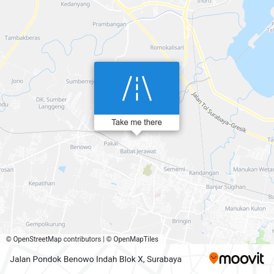 Jalan Pondok Benowo Indah Blok X map