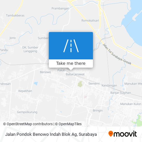 Jalan Pondok Benowo Indah Blok Ag map