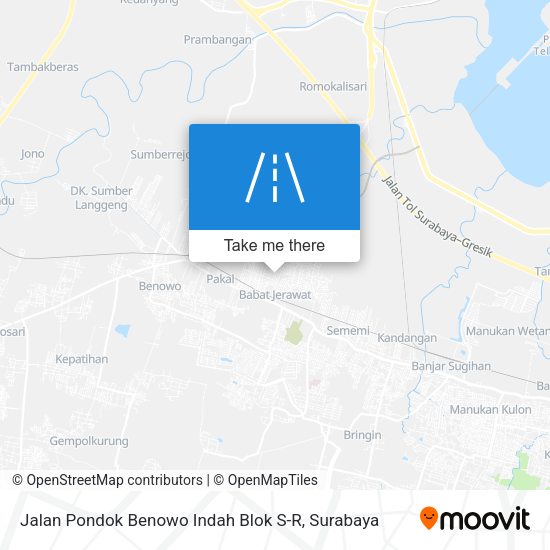 Jalan Pondok Benowo Indah Blok S-R map