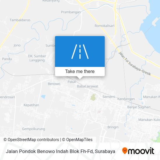 Jalan Pondok Benowo Indah Blok Fh-Fd map