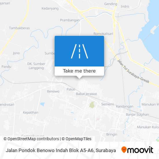 Jalan Pondok Benowo Indah Blok A5-A6 map