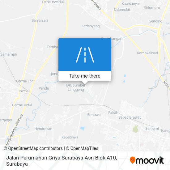 Jalan Perumahan Griya Surabaya Asri Blok A10 map