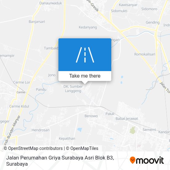 Jalan Perumahan Griya Surabaya Asri Blok B3 map