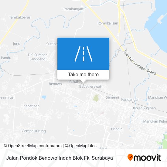 Jalan Pondok Benowo Indah Blok Fk map