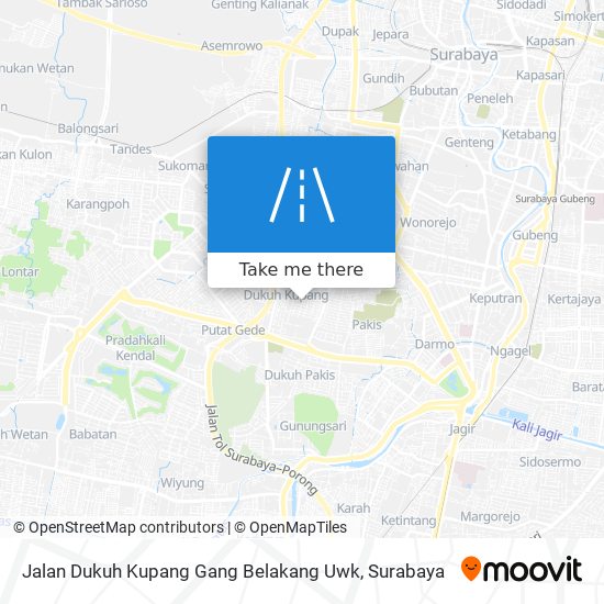 Jalan Dukuh Kupang Gang Belakang Uwk map