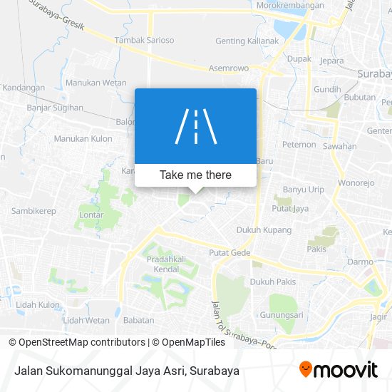 Jalan Sukomanunggal Jaya Asri map