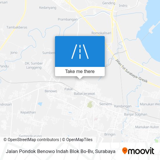 Jalan Pondok Benowo Indah Blok Bo-Bv map