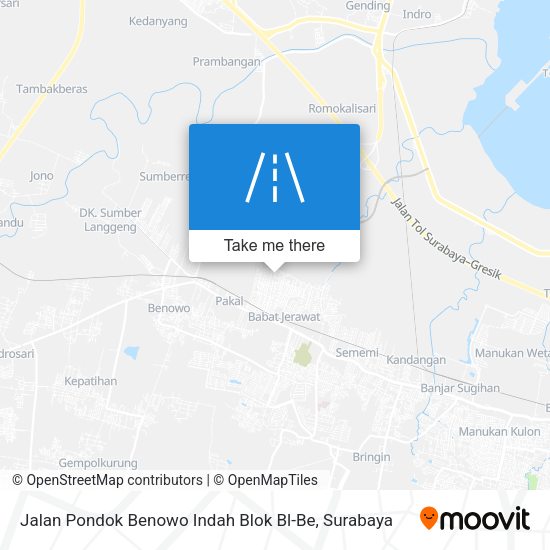 Jalan Pondok Benowo Indah Blok Bl-Be map