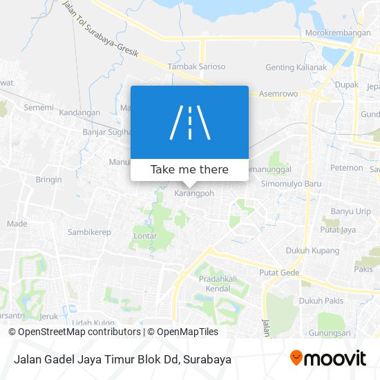 Jalan Gadel Jaya Timur Blok Dd map