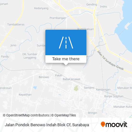 Jalan Pondok Benowo Indah Blok Cf map