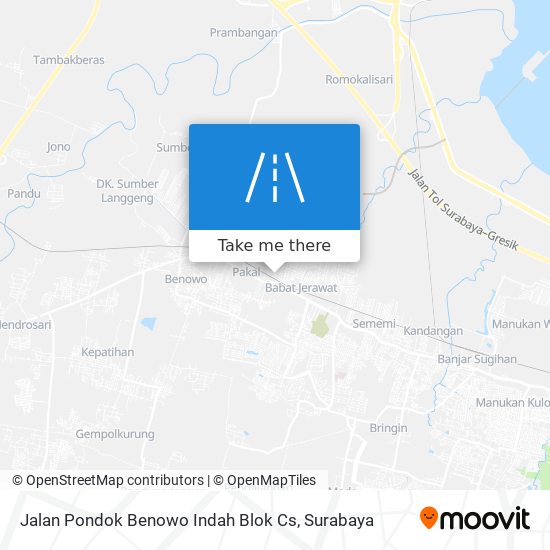 Jalan Pondok Benowo Indah Blok Cs map